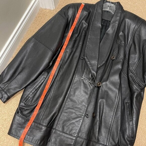 Vintage Rue Royale 1980s Oversized Leather Jacket - Picture 10 of 12